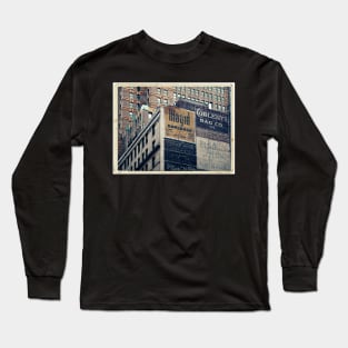 Handpainted mural advertisements of the 1940s in Manhattan, NYC - Kodachrome Postcard Long Sleeve T-Shirt